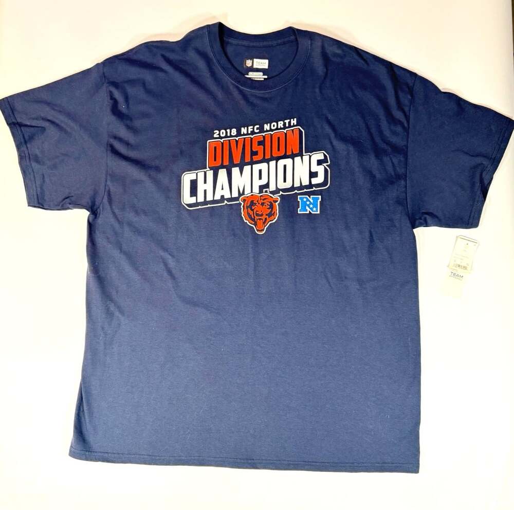 NFL Chicago Bears 2018 NFC North Division Champs Navy T-Shirt Mens 2XL NWT